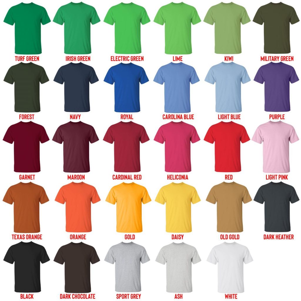 t shirt color chart - Philza Merchandise